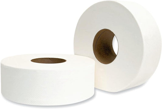 GEN 202 Jumbo JRT Bath Tissue, 2-Ply, White, 9 in Diameter, 12 Count (Pack of 1)