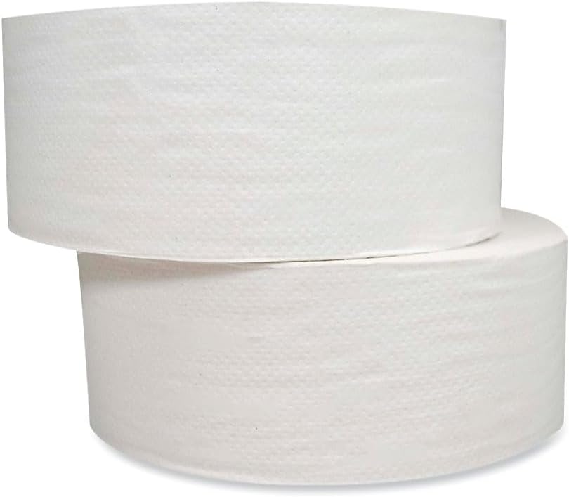 GEN 202 Jumbo JRT Bath Tissue, 2-Ply, White, 9 in Diameter, 12 Count (Pack of 1)